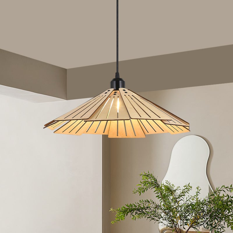 Samuels Retro Pendant Light, Metal & Wood - Lumpaz