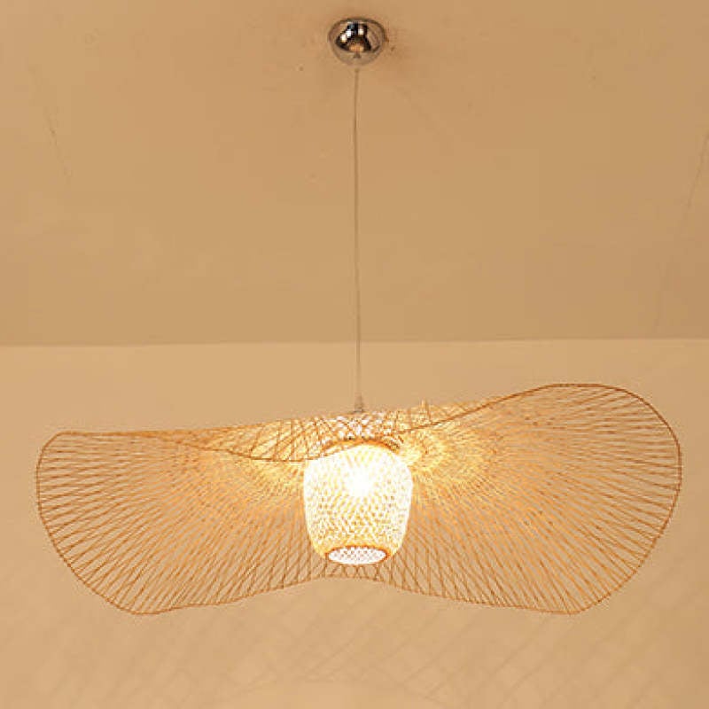 Muto Pendant Light Rattan/Metal, Gold, Kitchen Island - Lumpaz