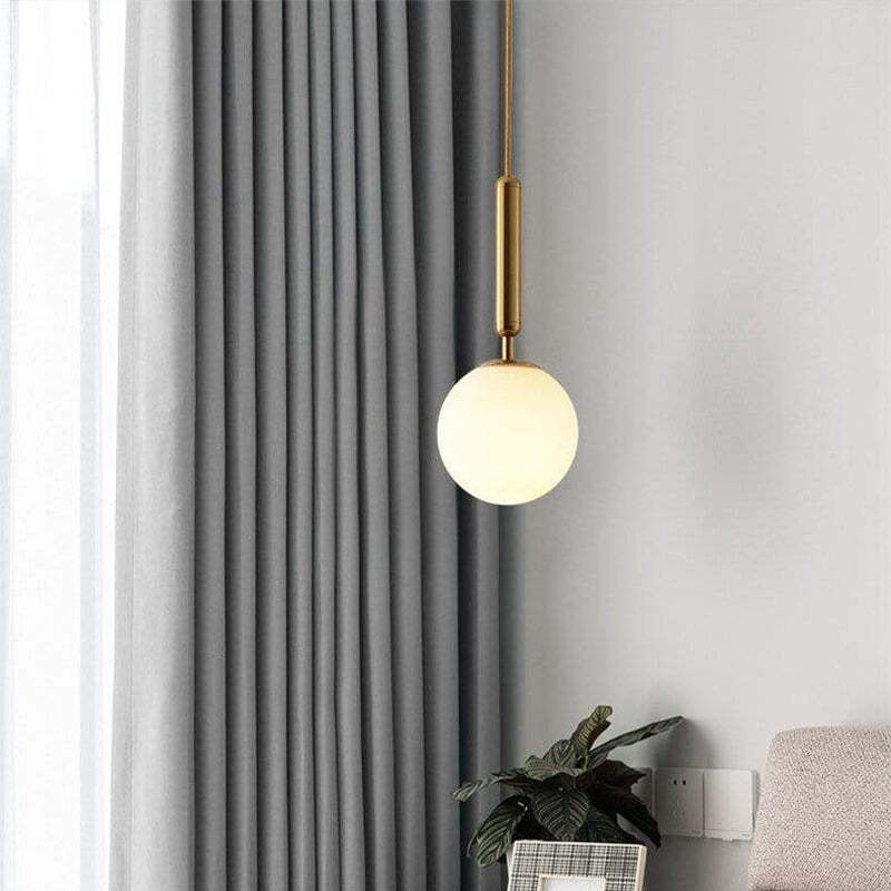 Valentina Modern Glass Ball Pendant Light, White/Clear - Lumpaz