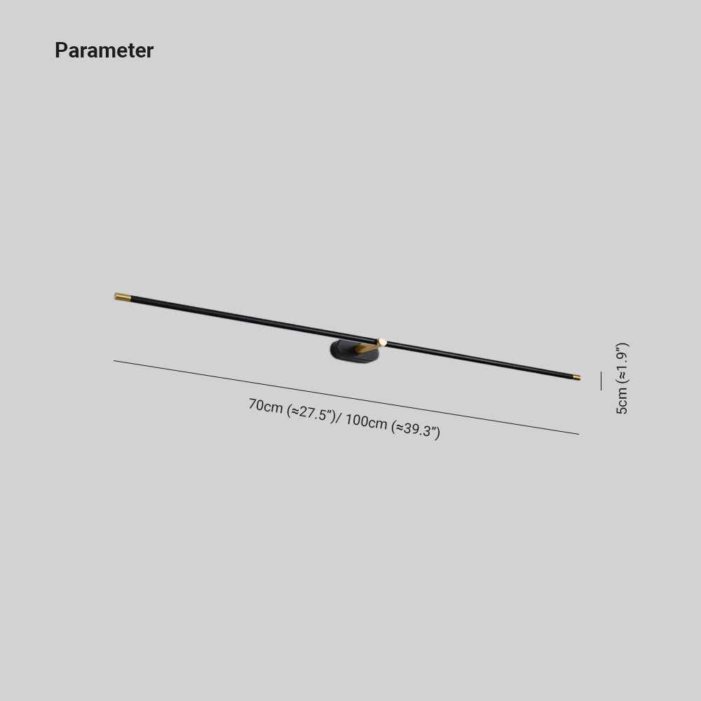 Leigh Minimalist Linear Metal/Acrylic Wall Lamp, White/Black/Gold - Lumpaz