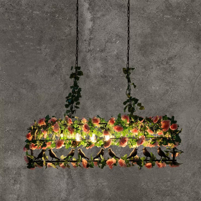 Alessio Vintage Rustic Flourishing Blossom Metal Pendant Light - Lumpaz