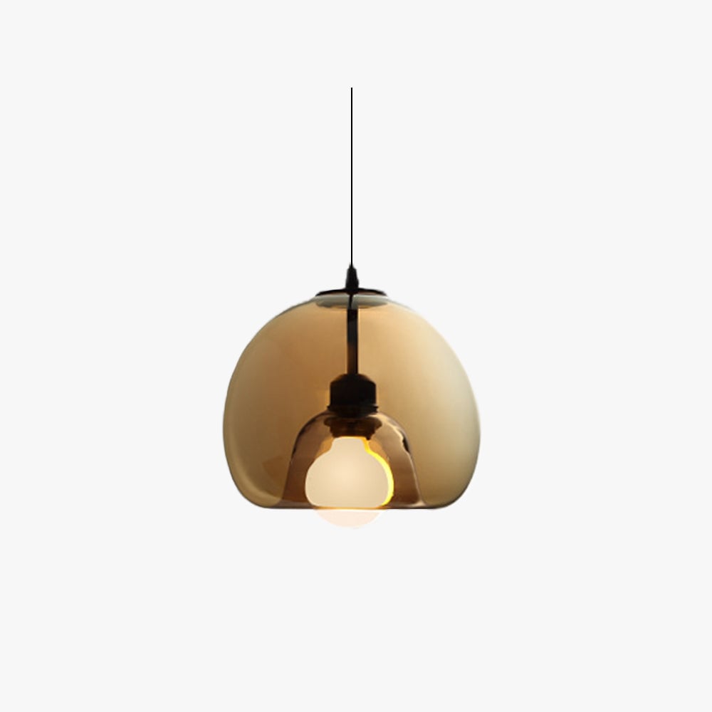 Hailie Modern Globe Glass Pendant Light, Amber/Smoky Gray - Lumpaz