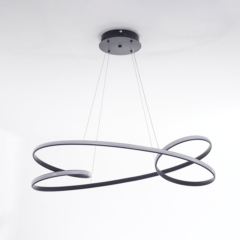 Modern Minimalist Metal Pendant Light, White/Black - Lumpaz