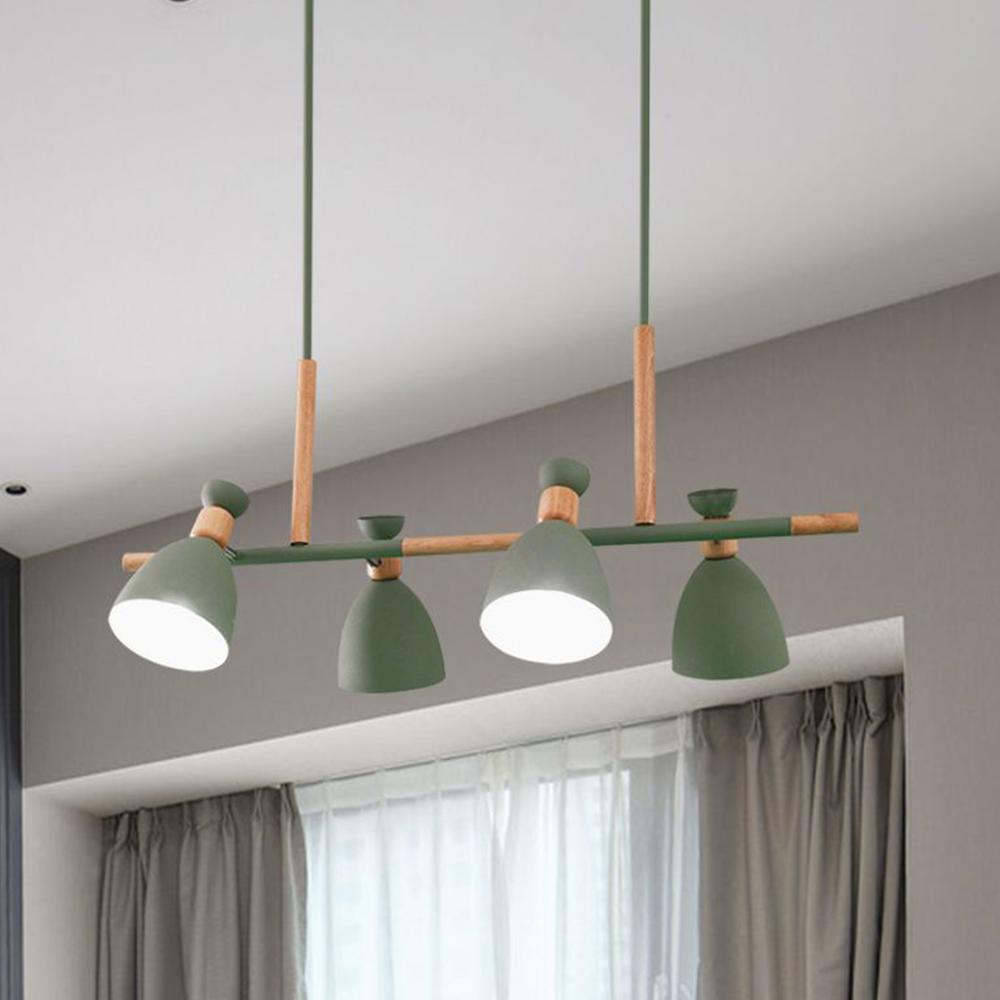 Morandi Nordic Multi Rope Wood Pendant Light, White/Green/Gray - Lumpaz