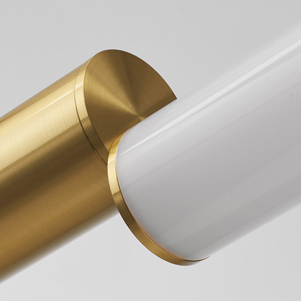 Edge Minimalist Linear Aluminium/PVC Pendant Light, Gold - Lumpaz