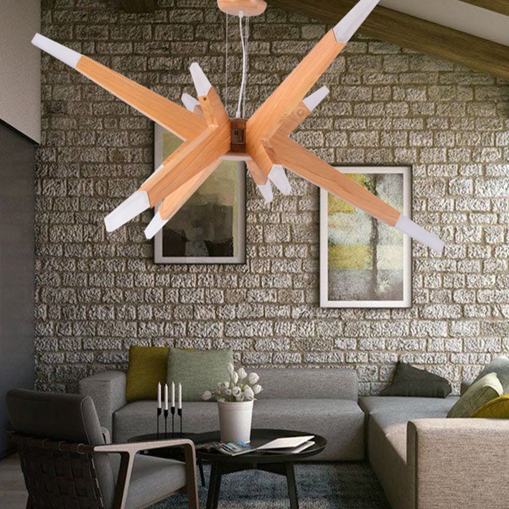 Ozawa Handmade Natural Branch Wood Pendant Light, Living Room - Lumpaz