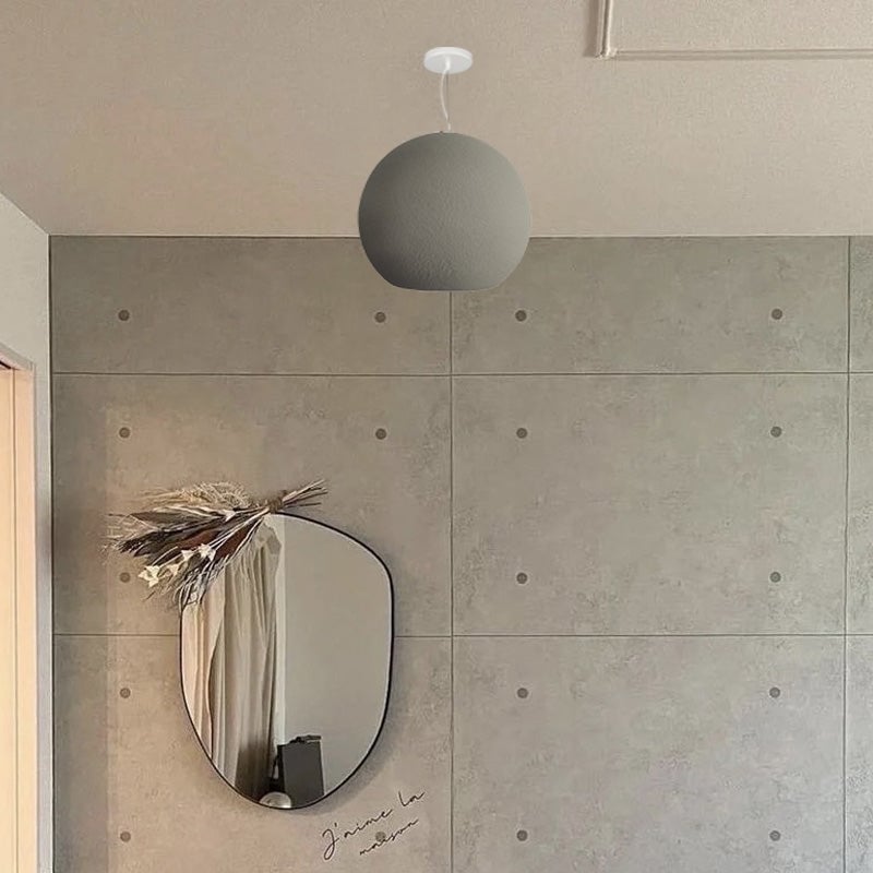 Byers Simple Ball Shape Metal Pendant Light, White/Gray - Lumpaz