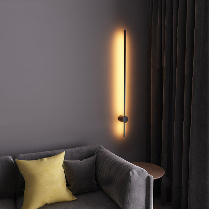 Edge Minimalist Rotatable Linear Outdoor Wall Lamp Black Corridor - Lumpaz