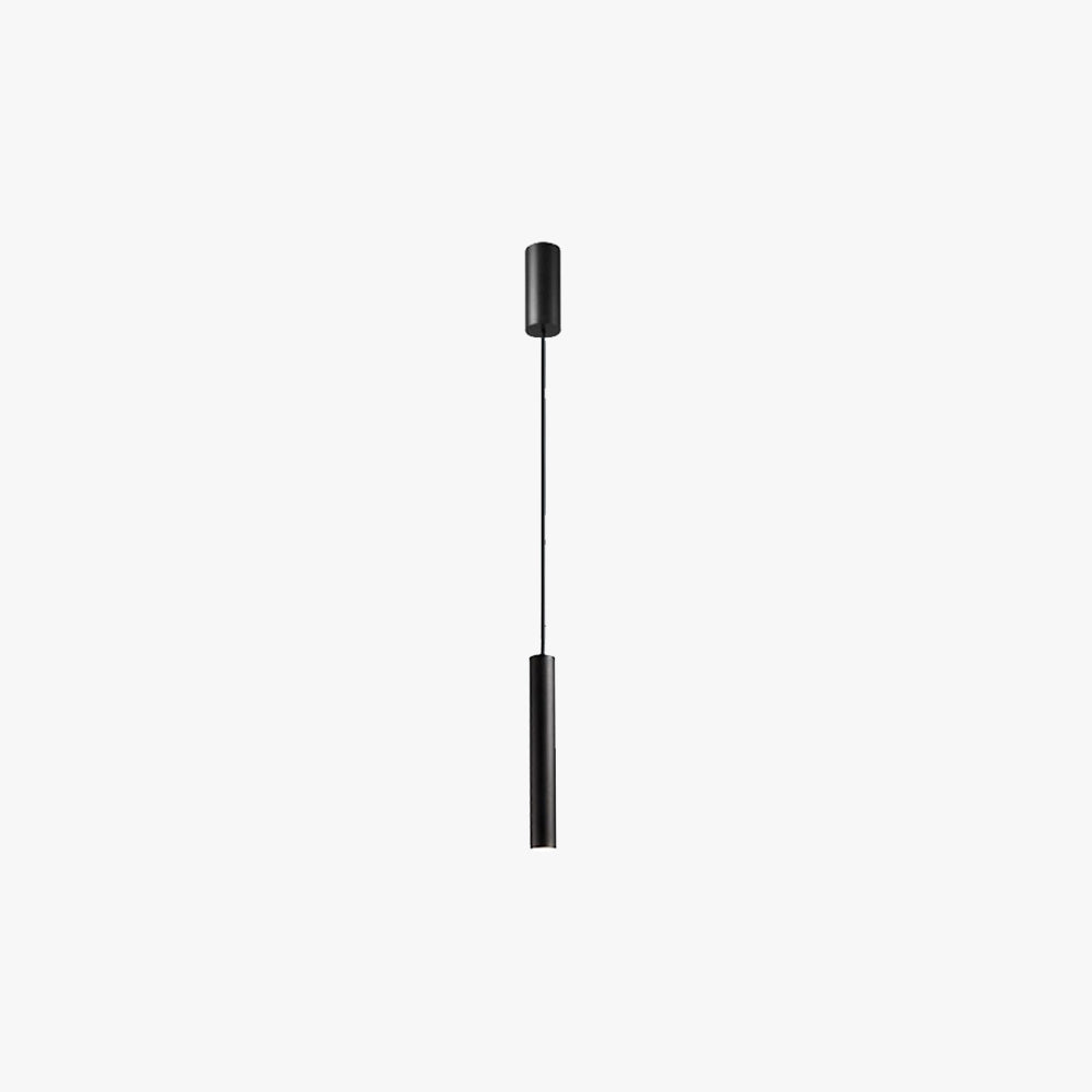 Edge Minimalist Cylinder Black Pendant Light, 9"/11" - Lumpaz