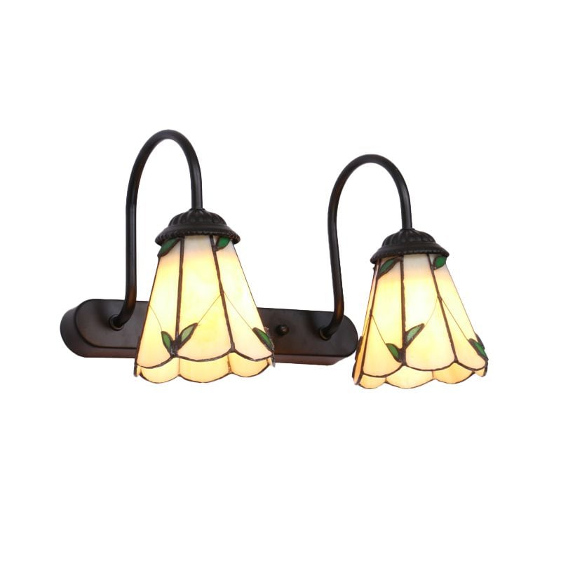 Baxter Vintage Flower Shaped Metal Wall Lamps, Black/White/Blue - Lumpaz