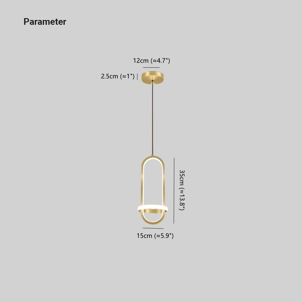 Nyla Modern Minimalist LED Ring Pendant Light, Black/Gold - Lumpaz