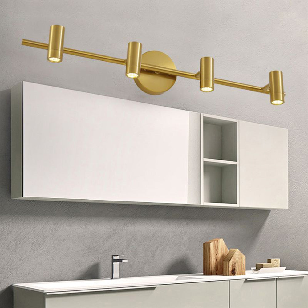 Freja Modern Geometric Metal Mirror Front Wall Lamp, Brass - Lumpaz