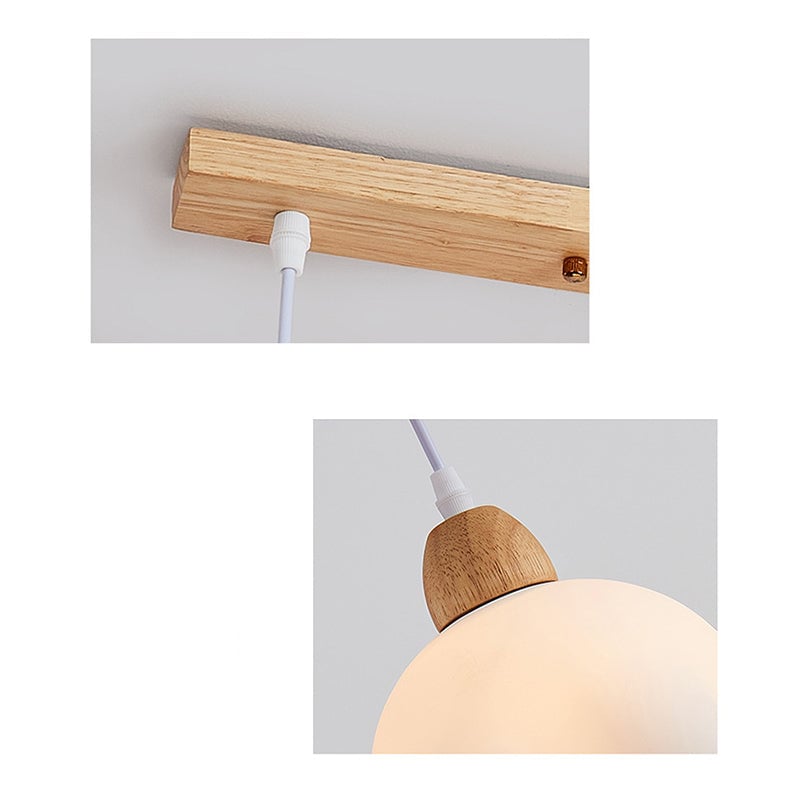 Ozawa Minimalist Flower Acrylic/Wood Pendant Light, White - Lumpaz