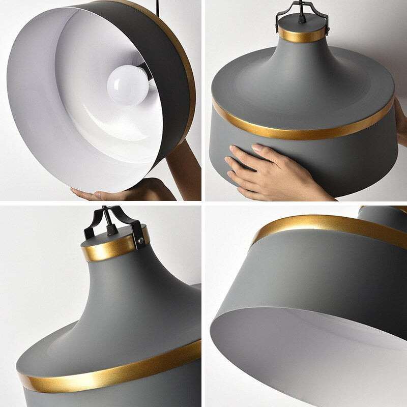 Morandi Modern Colorful Single Pendant Light, Metal Shade - Lumpaz
