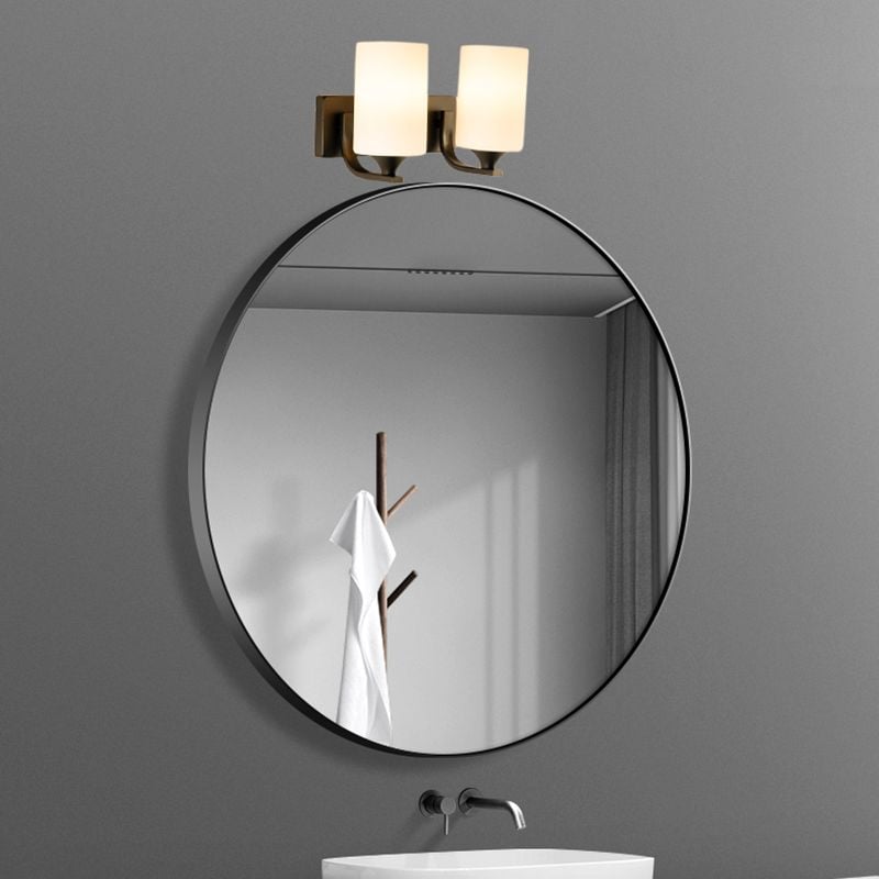 Eryn Modern Cylinder Metal Vanity Wall Lamp, Black/Chrome - Lumpaz