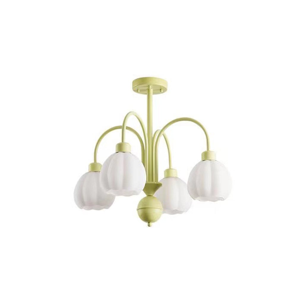 Lily Modern Pumpkin Metal Pendant Light,Green - Lumpaz