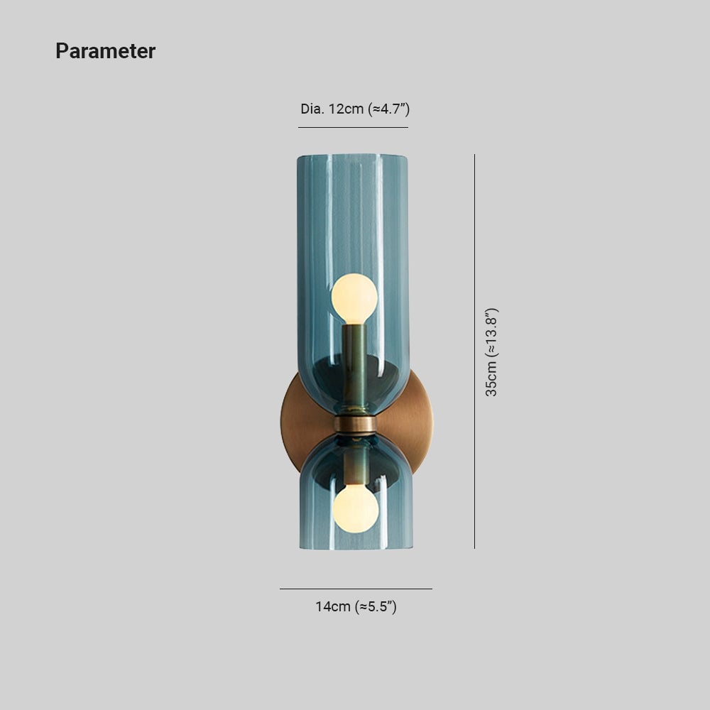 Hailie Modern Bedroom Glass Wall Lamp Sconce, Blue/Gray/White - Lumpaz