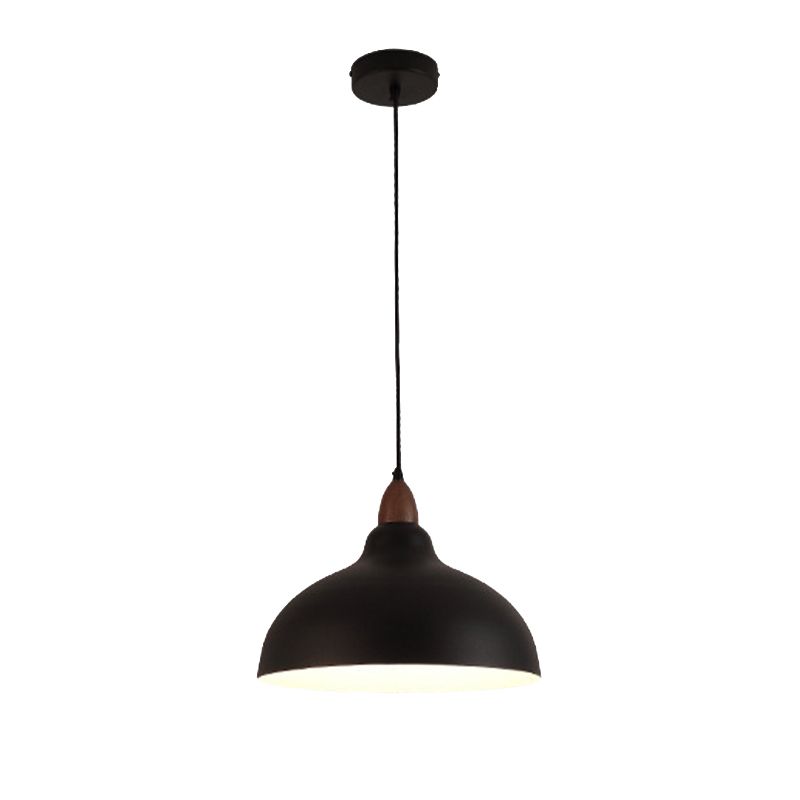 Morandi Modern Bowl-shaped Metal Pendant Light, Black/White - Lumpaz