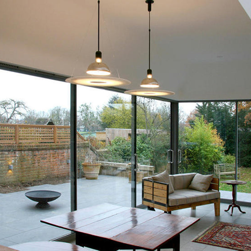 Levi Modern Minimalist Nordic Bell Metal/Acrylic Pendant Light, Chrome/Black - Lumpaz