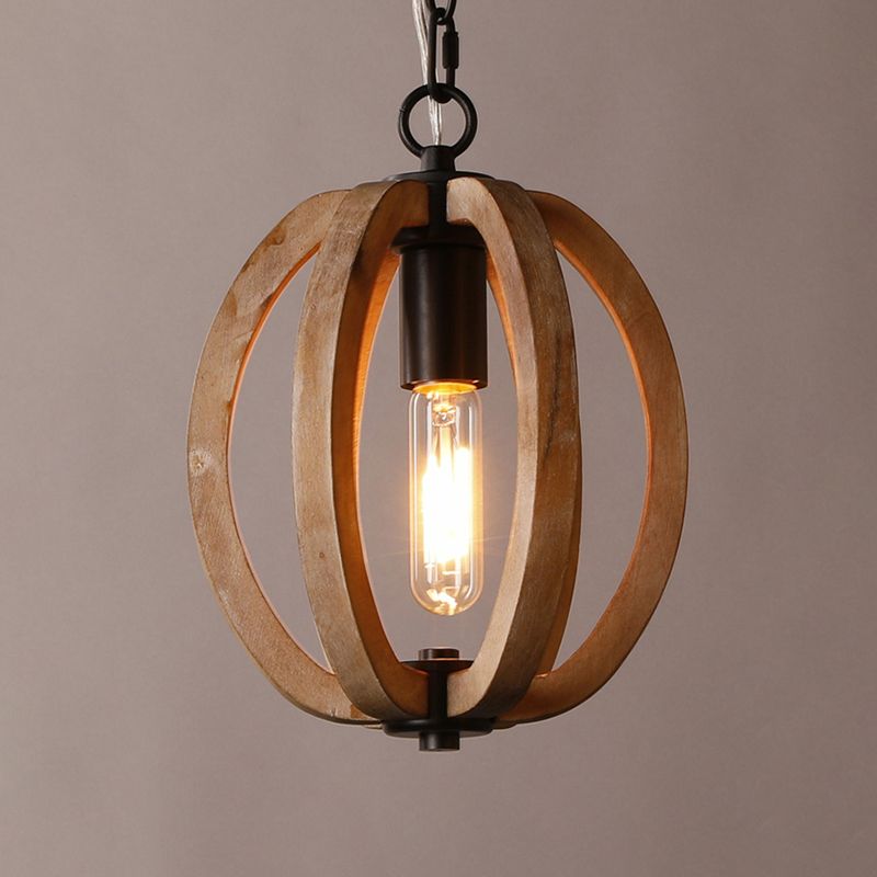 Alessio Orb/Gourd Wood Pendant Light - Lumpaz