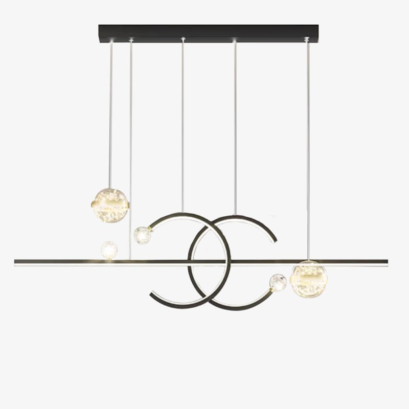 Madina Modern Pendant Light Double-C Gold/Black Dining Room - Lumpaz