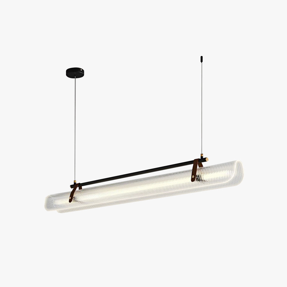 Edge Pendant Light Linear Modern, Acrylic/Metal, Black/Gold, Study - Lumpaz