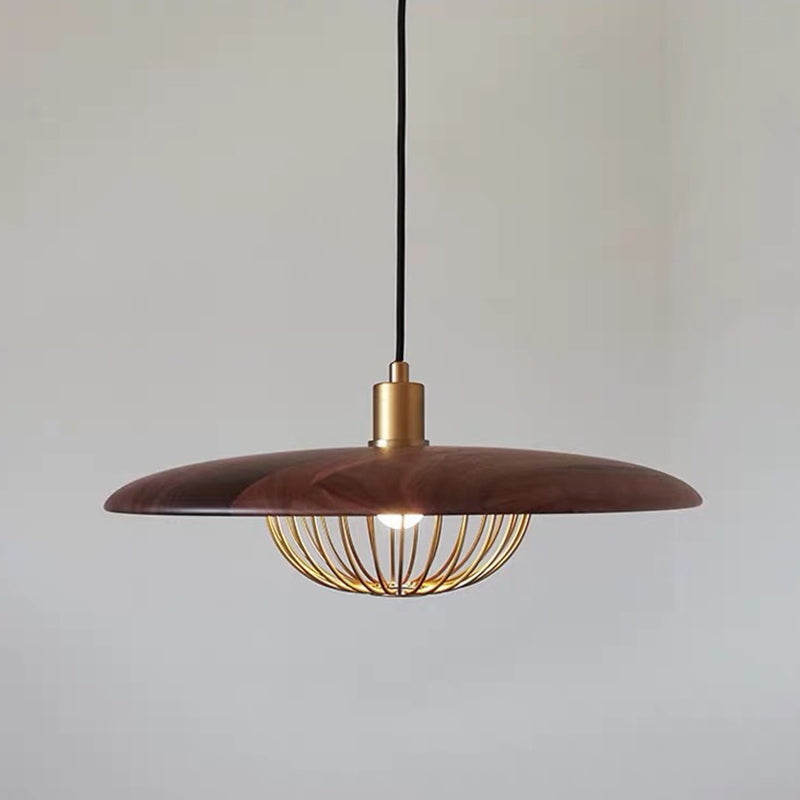 Cairns Modern Nordic Sutle Metal Pendant Light, Gold/Brown/Gray/Brown/Wood - Lumpaz