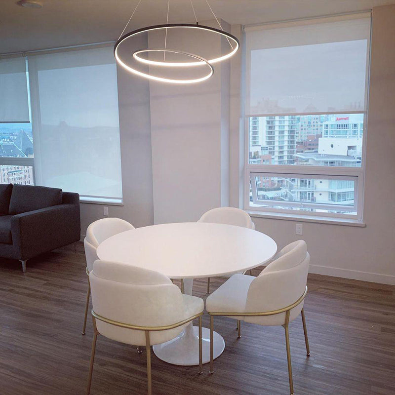 Arisha Pendant Light Curved Circle, Brass - Lumpaz