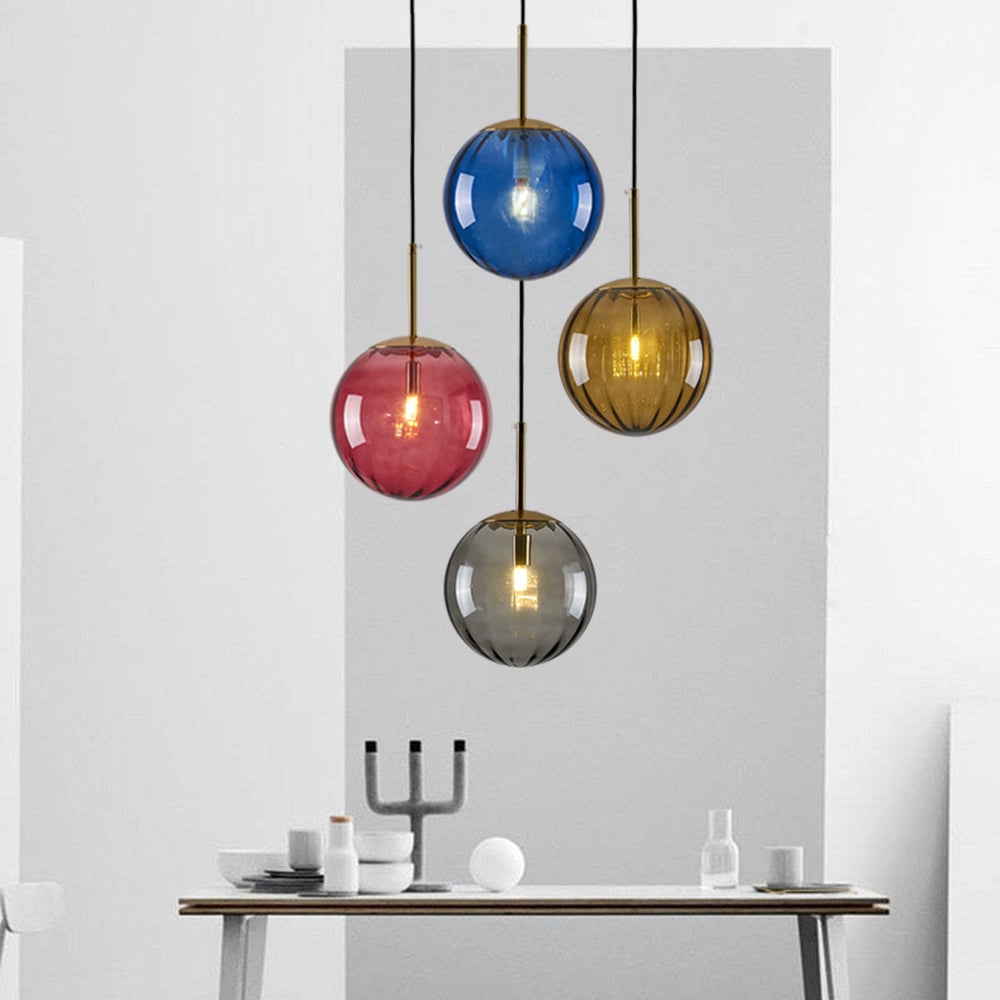 Hailie Modern Pendant Light Clear Bubble Gradient, Glass - Lumpaz