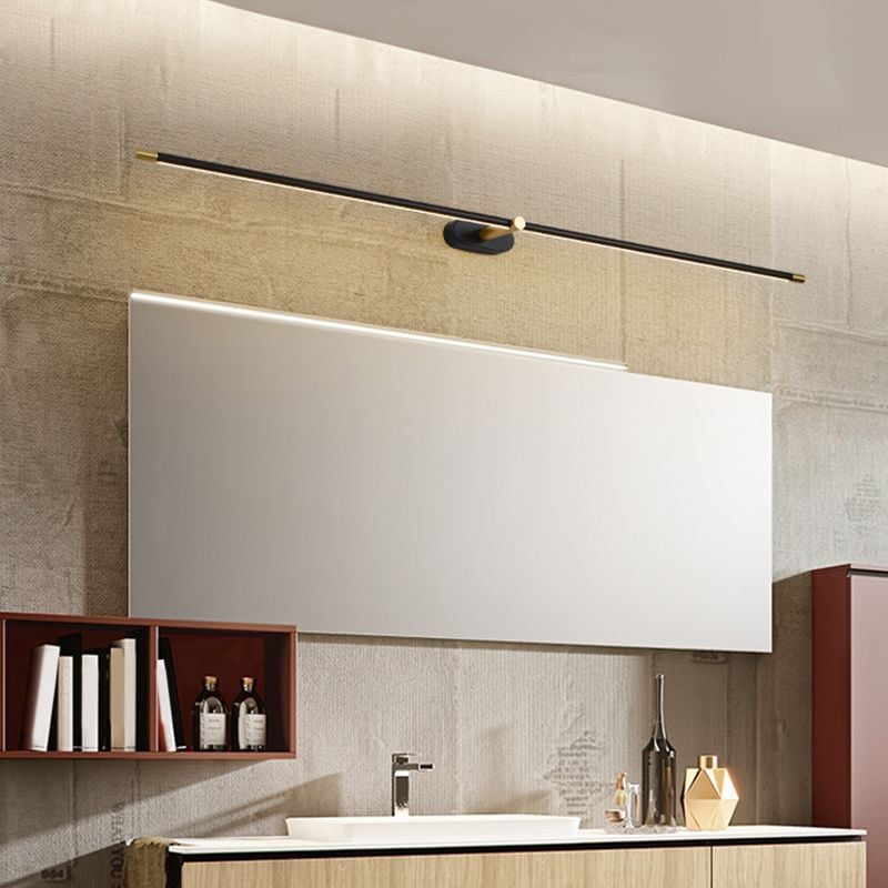 Leigh Minimalist Linear Metal/Acrylic Wall Lamp, White/Black/Gold - Lumpaz