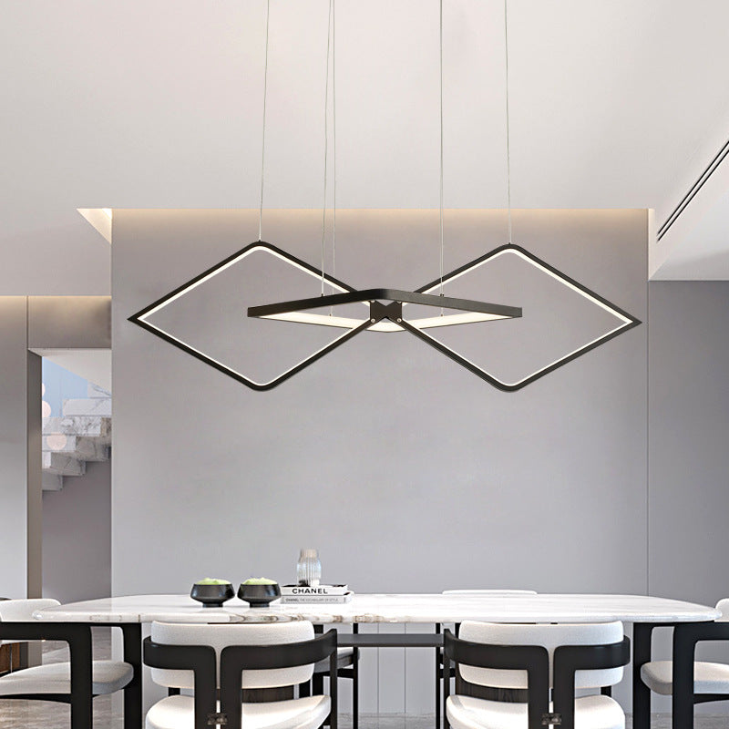 Bouvet Minimalist Geometric Metal Pendant Light, Black/Gold - Lumpaz