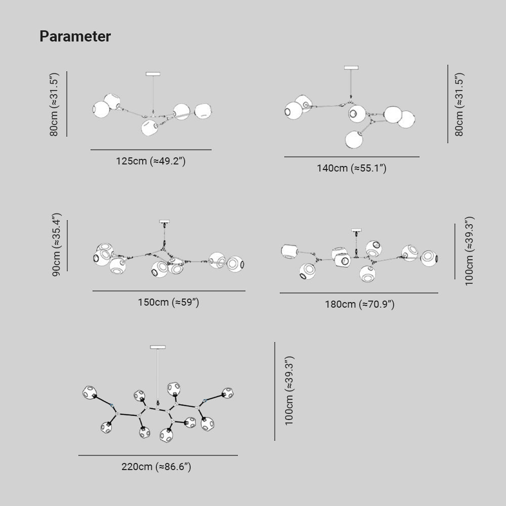 Valentina Nordic Modern Glass Pendant Light Clear Bubble - Lumpaz