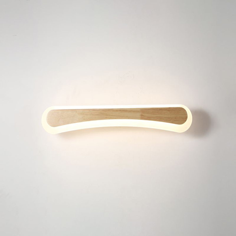 Ozawa Modern Rectangular/Arc Shape Wood/Metal Wall Lamp - Lumpaz