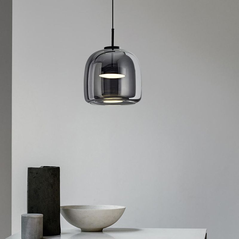 Hailie Black Minimalist Pendant Light, Glass - Lumpaz