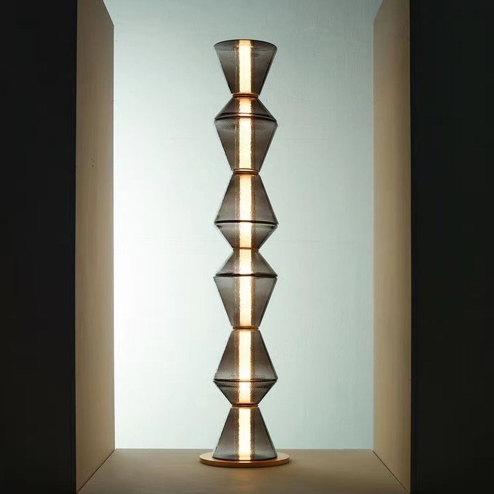 Evette Nordic Modern Black LED Pendant & Floor&Table Lamp, Glass - Lumpaz