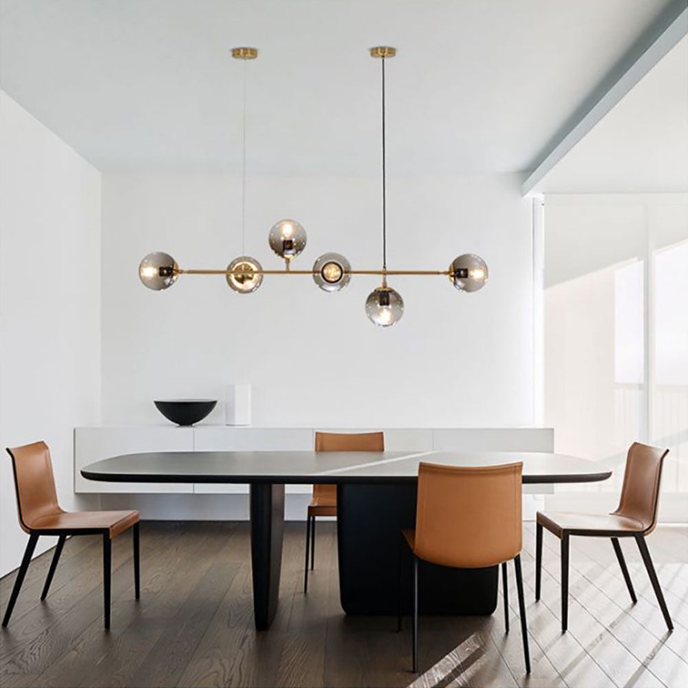 Valentina Modern Bubble Metal/Glass Pendant Light, Gold - Lumpaz