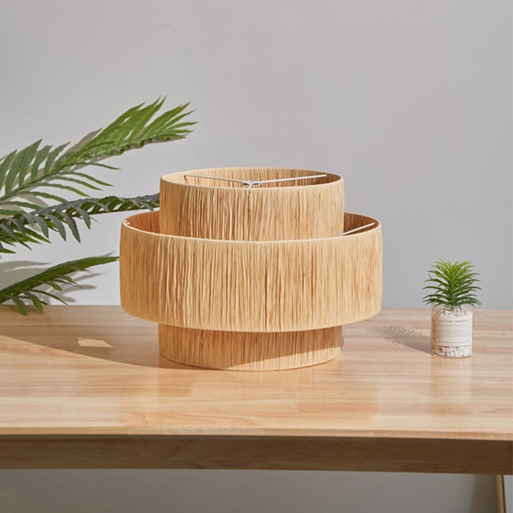 Muto Rustic Boho Rattan Pendant Light 3 Style Living Room - Lumpaz