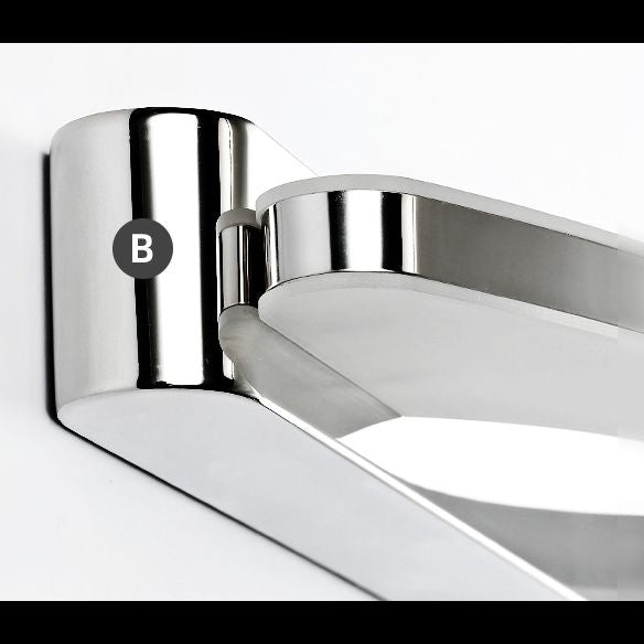 Leigh Minimalist  Vanity Wall Lamp, Chrome, Bedroom/Bathroom - Lumpaz