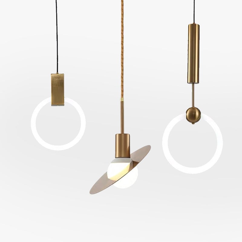Cooley Modern Nordic Globe/Ring Metal/Glass Pendant Light, Gold - Lumpaz