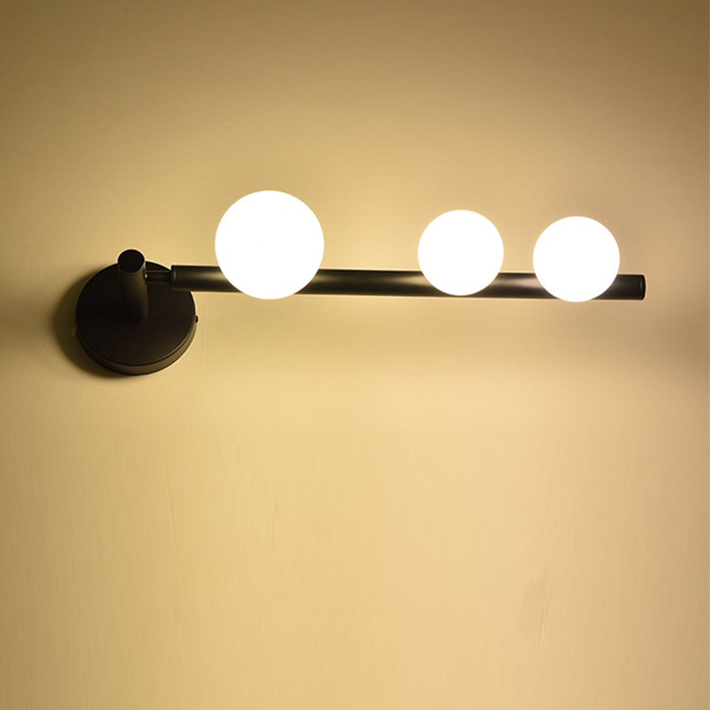 Valentina Modern Globe Metal/Glass Wall Lamp, Black/Gold - Lumpaz