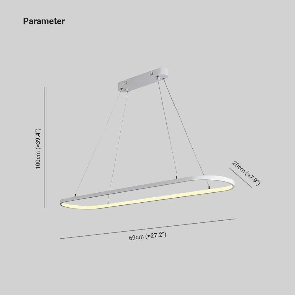 Edge Oval Minimalist Hanging Pendant Light, Black/White/Gold - Lumpaz