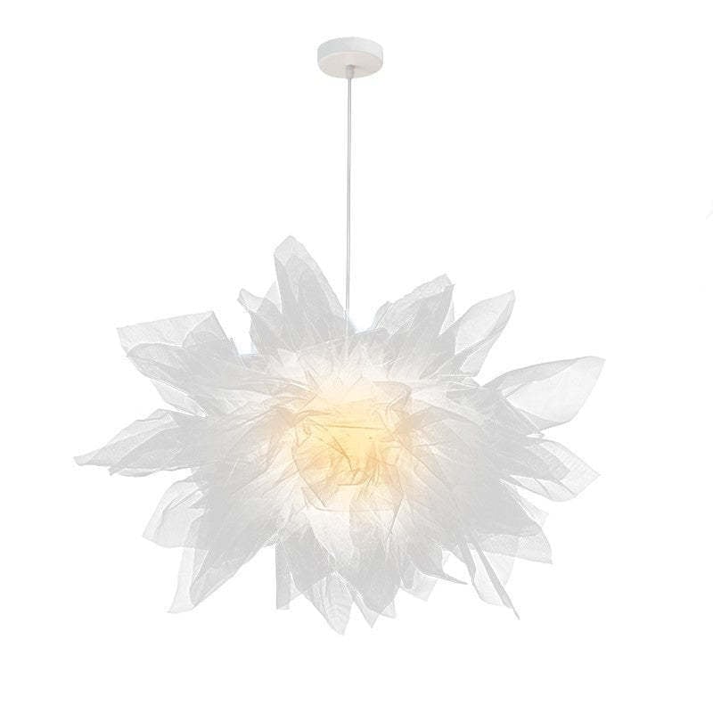 Bella Modern Flower Fabric Pendant Light, Bedroom, White - Lumpaz