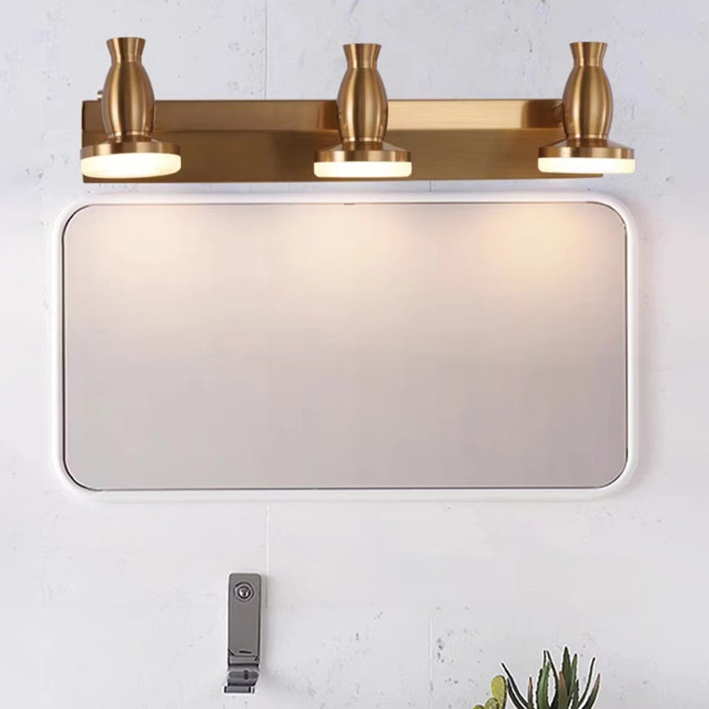 Leigh Luxury Multi Metal Mirror Front Wall Lamp, Brass - Lumpaz