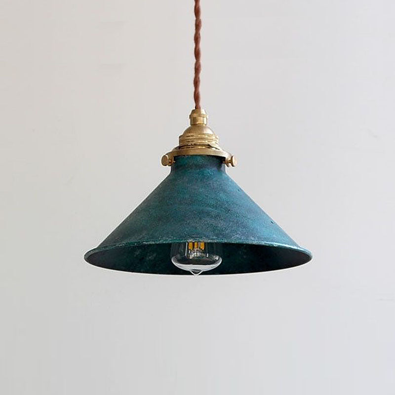 Alessio Vintage LED Rustic Pendant Light Metal Blue Kitchen Balcony - Lumpaz