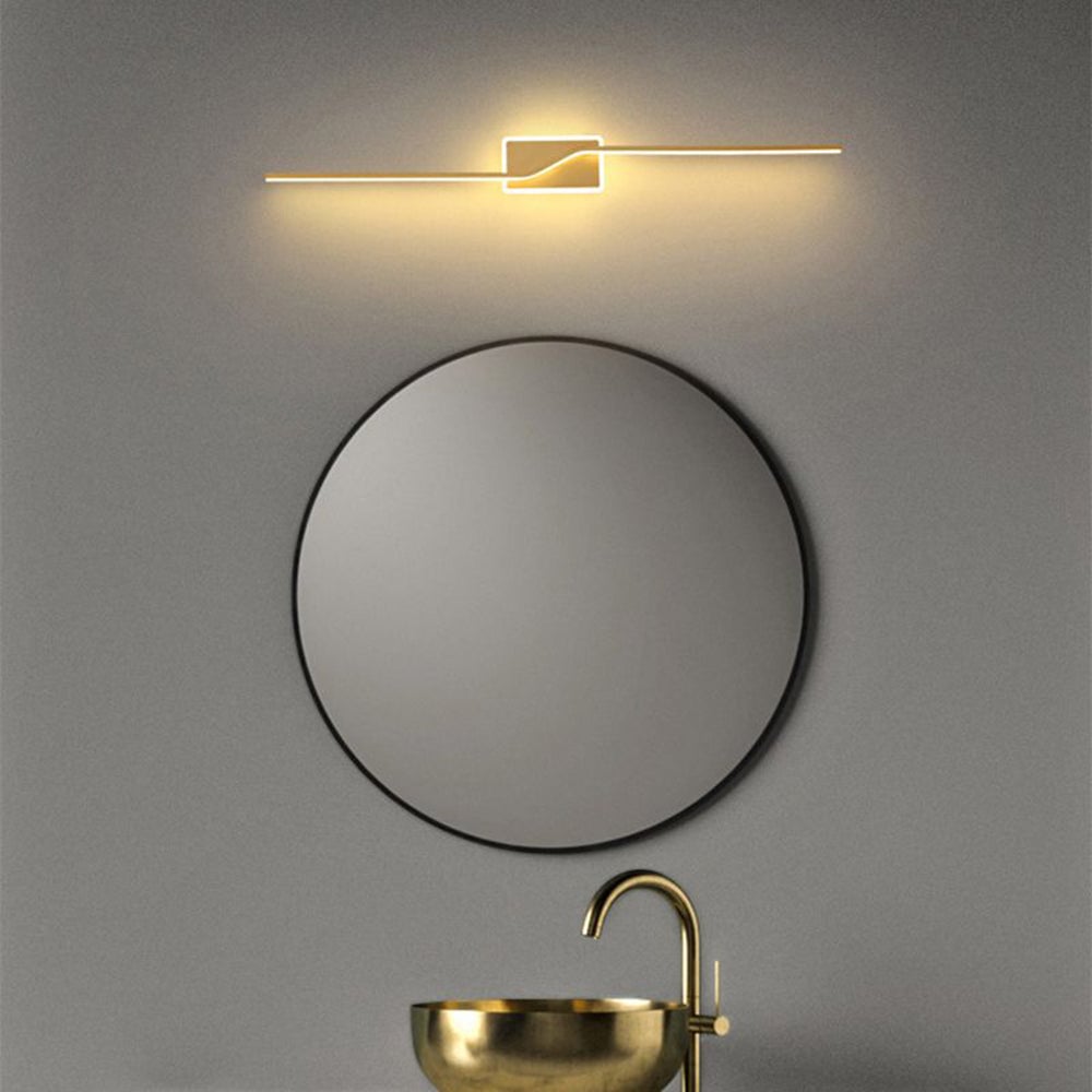 Leigh Luxury Curved Linear Metal Wall Lamp, Gold - Lumpaz