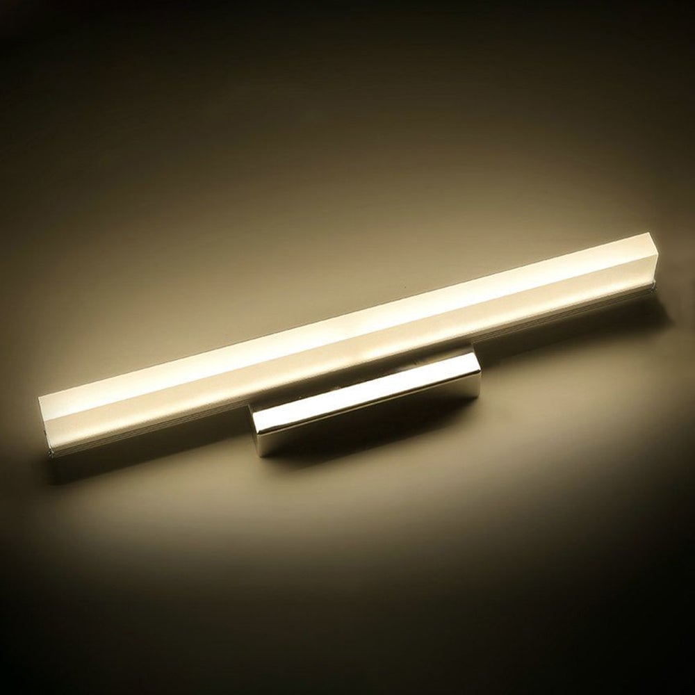 Leigh Modern Rectangular Metal/Arcylic Mirror Front Vanity Wall Lamp, Silver - Lumpaz