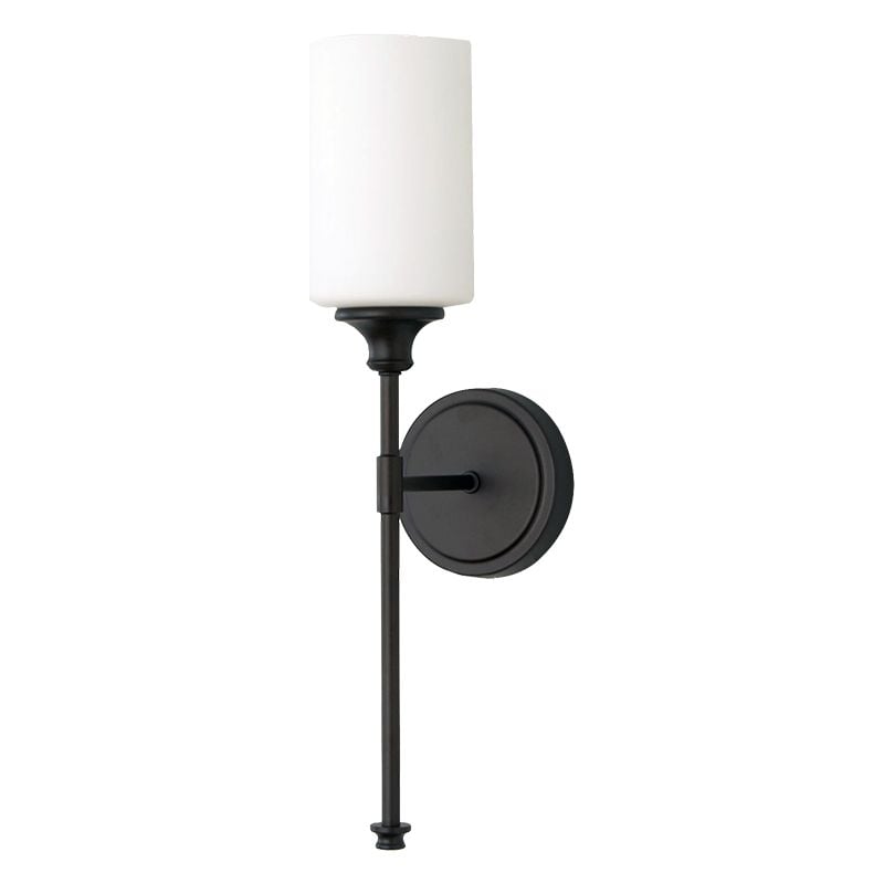 Eryn Nordic Vanity Metal Glass Minimalism Wall Lamp, Black/Silver - Lumpaz