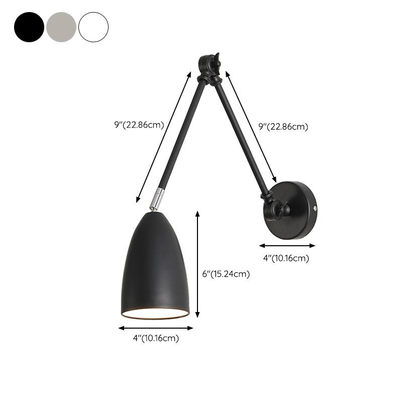 Brady Wall Lamp Minimalist/Modern, Adjustable Metal, 3 Color, Bedroom - Lumpaz