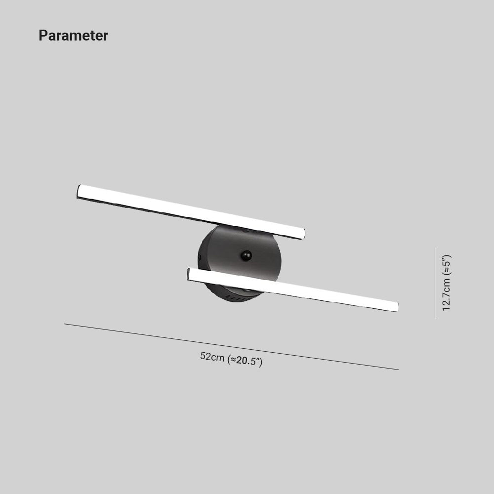 Alana Modern Bi-Linear LED Vanity Wall Lamp, Black/Silver - Lumpaz