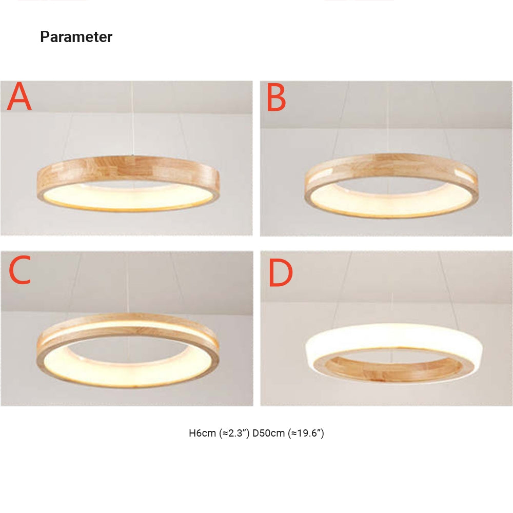 Ozawa Modern Ring Wood Pendant Light - Lumpaz